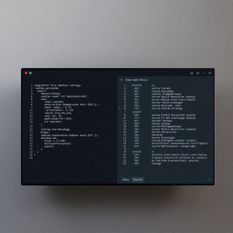 YAML strategy configuration file and live event log