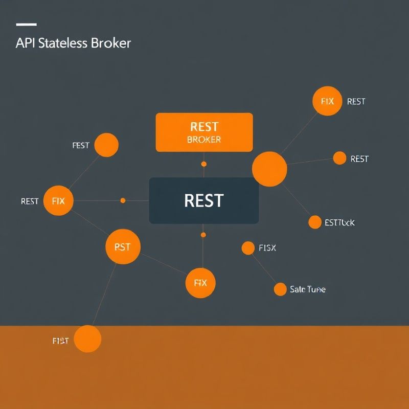 Diagram of stateless broker API integration with REST and FIX connections